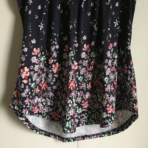 Black Pastel Floral Babydoll Tank Top - Picture 4 of 13